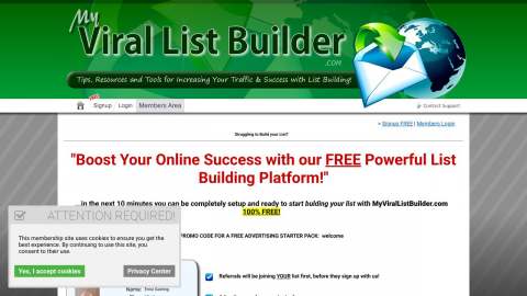 Screenshot preview of My Viral List Builder