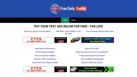 Screenshot preview of Freedailytraffic
