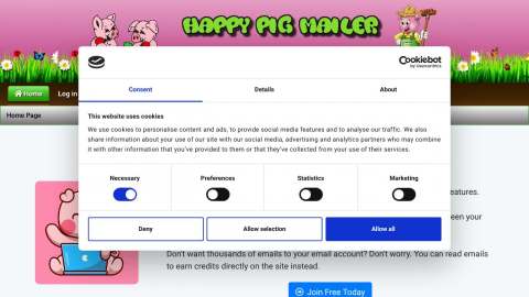 Screenshot preview of Happy Pig Mailer