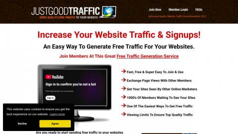 Screenshot preview of Just Good Traffic